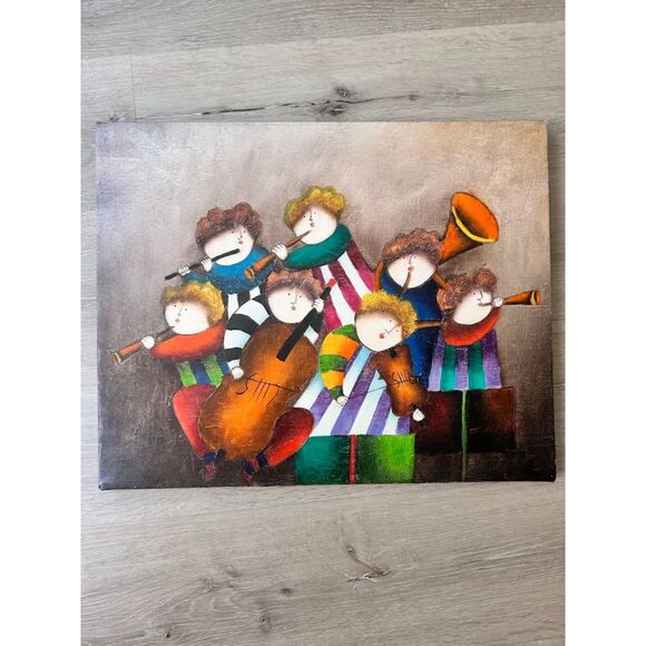 Acrylic Whimsical Musician Painting by Joyce Roybal on Wrapped Canvas - Picture 3 of 4